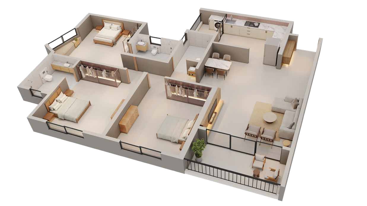 3BHK Luxuria